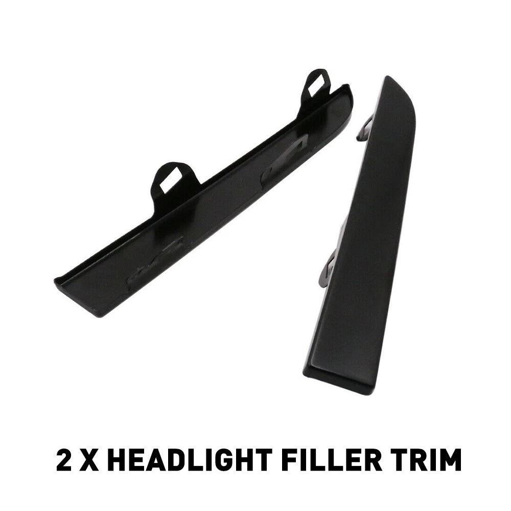 Pair Front Bumper Grille Headlight Filler Trim Panels for Toyota Tacoma (2001–2004)