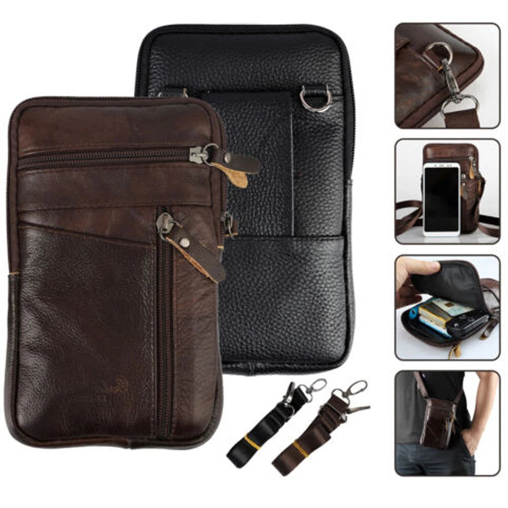 Leather Waist Bag Sling Backpack Crossbody Chest Bag