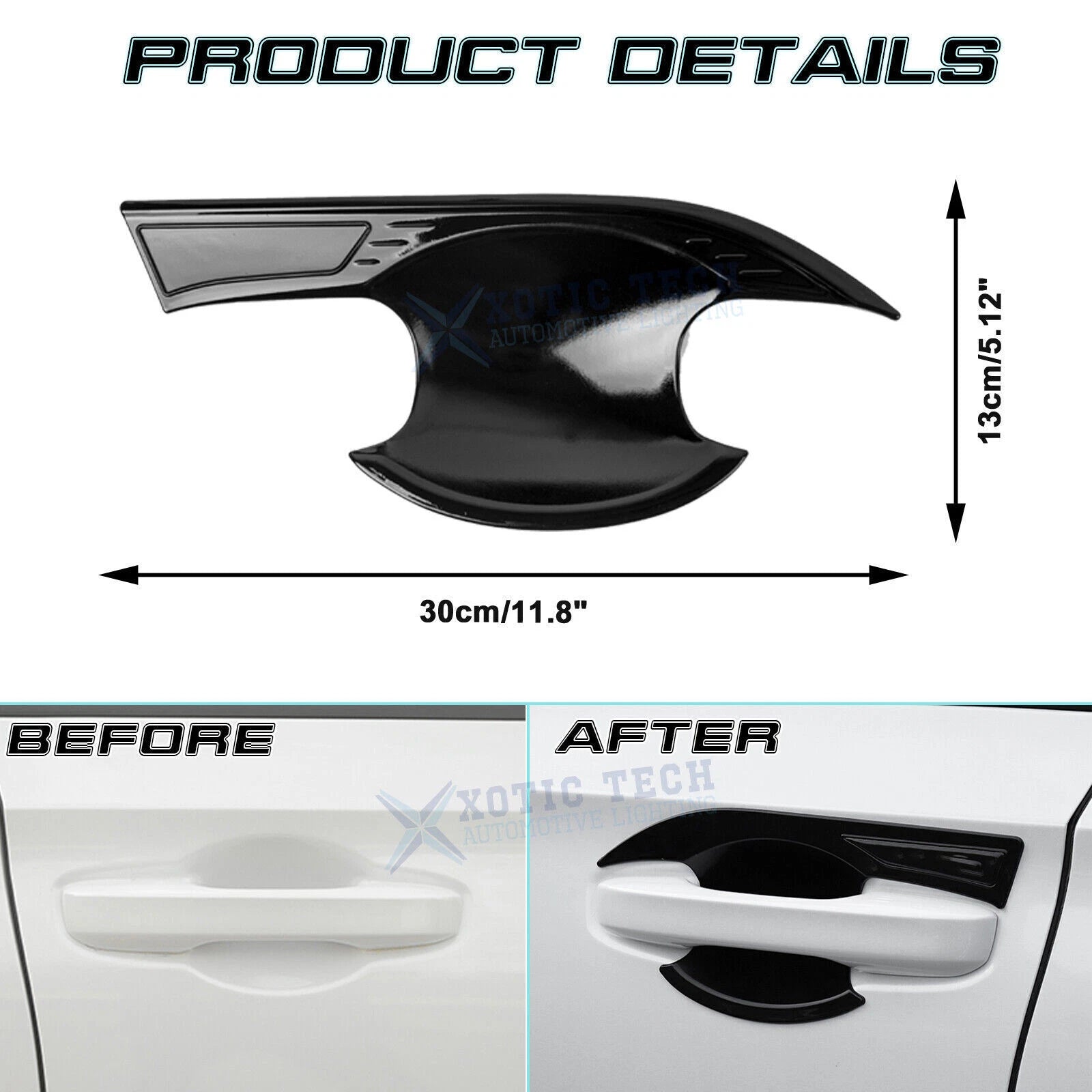 Gloss Black Door Handle Bowl Panel Cover Trim for Honda Civic (2022-2026)