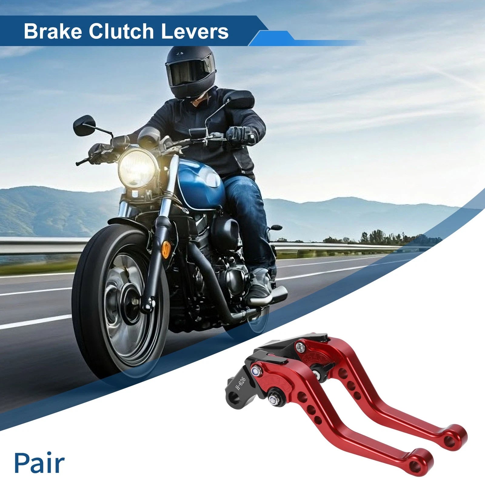 Long Brake Clutch Levers for Honda CB919 (2002–2007) Red 1 Pair