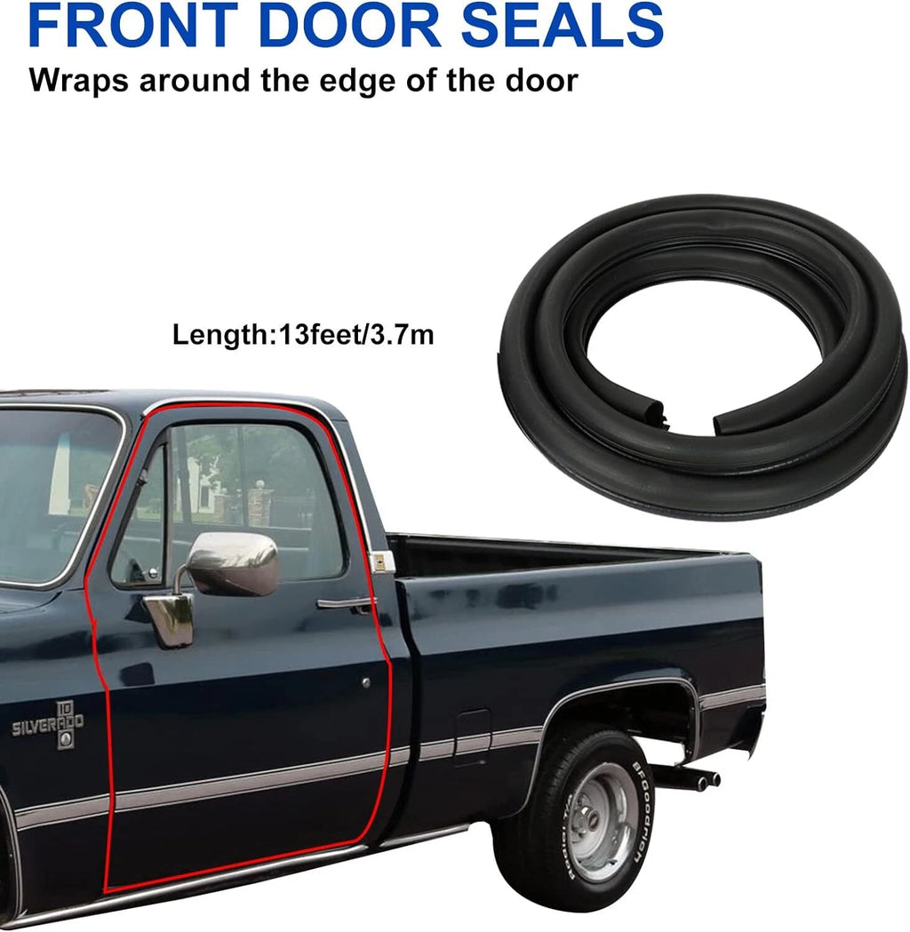 Set of 4 Front Door Window Run Sweep Felts Weatherstrip Seals for Chevy GMC Truck