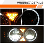Full LED Turn Signal Headlights for Peterbilt 359 379 389 (1981–2021)