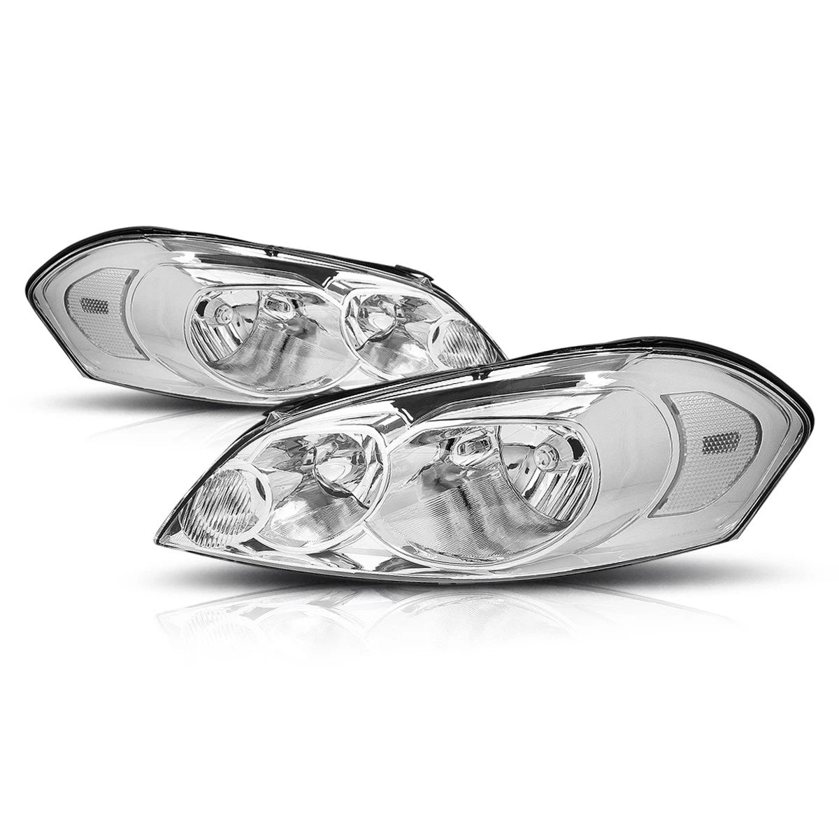 Chrome Housing Clear Corner Signal Headlights for Chevy Impala (2006–2016)