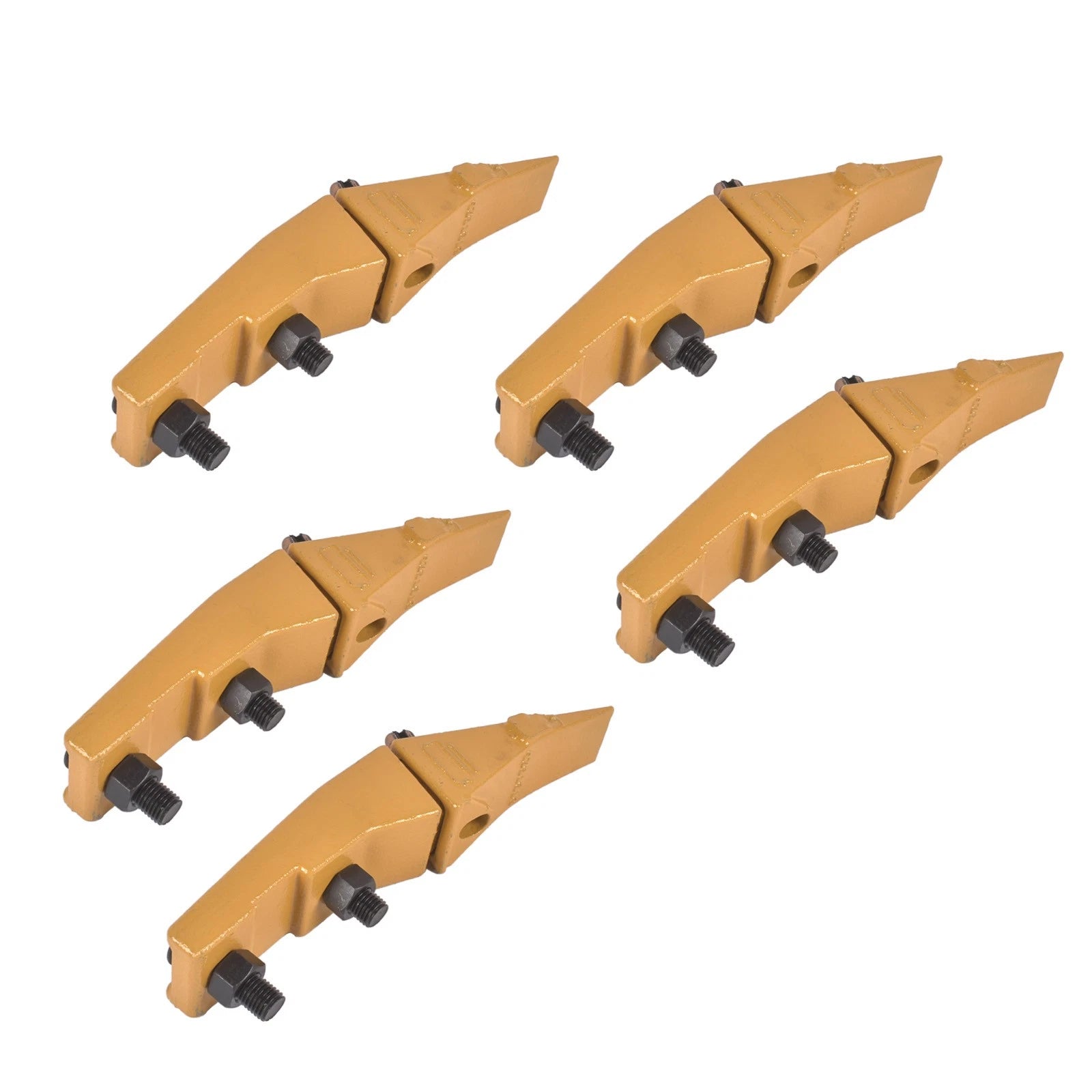 5X Bucket Teeth Assembly 6737322Y for Bobcat Skid Steer (Bolt-On, Flush Mount)
