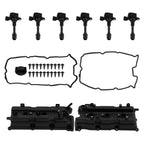 Black Plastic Valve Cover Kit for Nissan Maxima Altima Infiniti I35 (2002–2006)