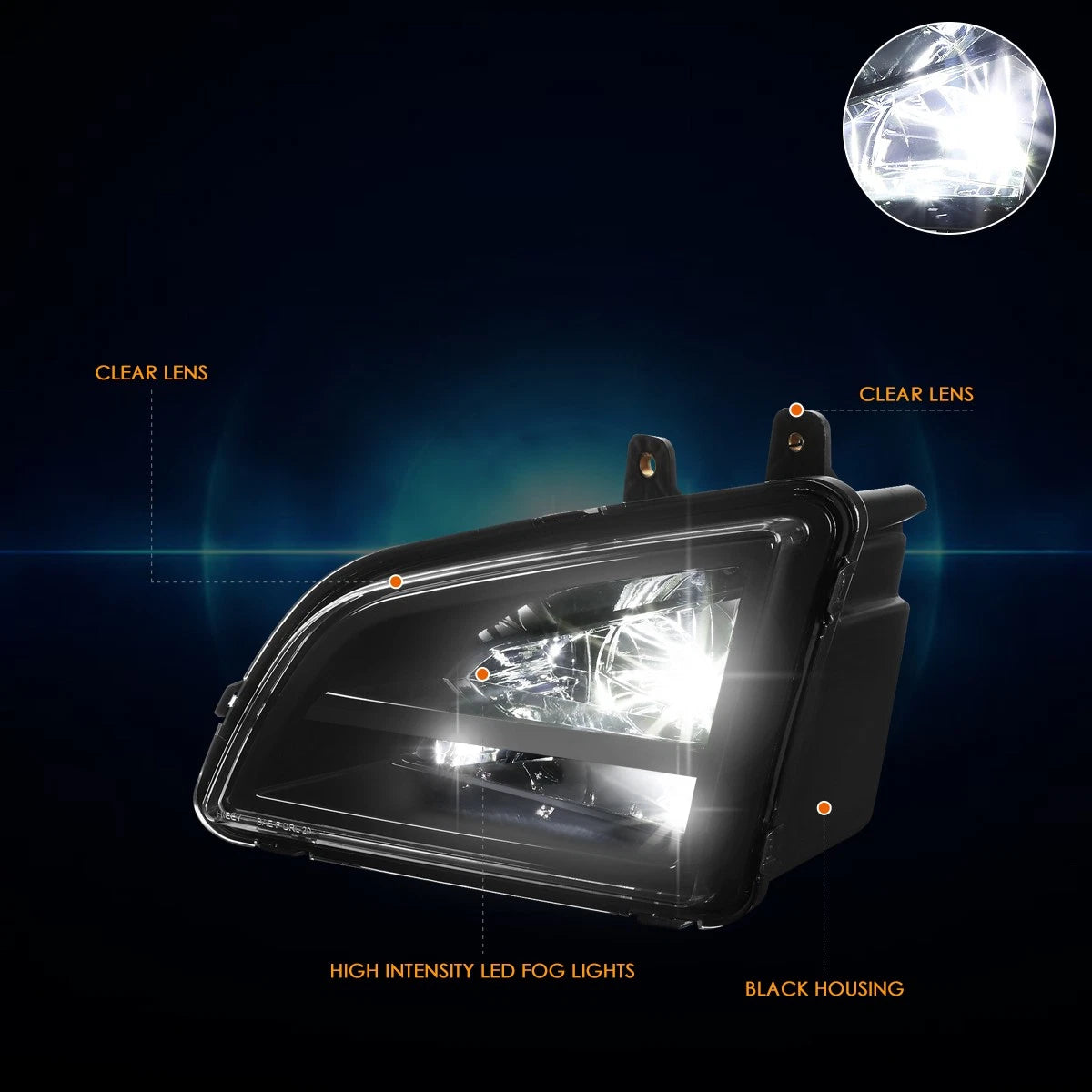 LED Fog Lights for Volvo VNL (2018–2024) - Clear Lens, Adjustable