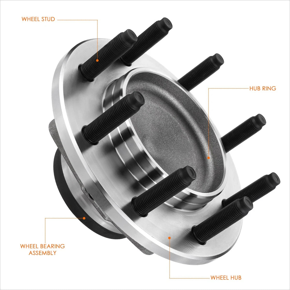 Front Wheel Hub Bearing Assembly w/ ABS Sensor for Dodge Ram 1500-3500 (2006–2008)