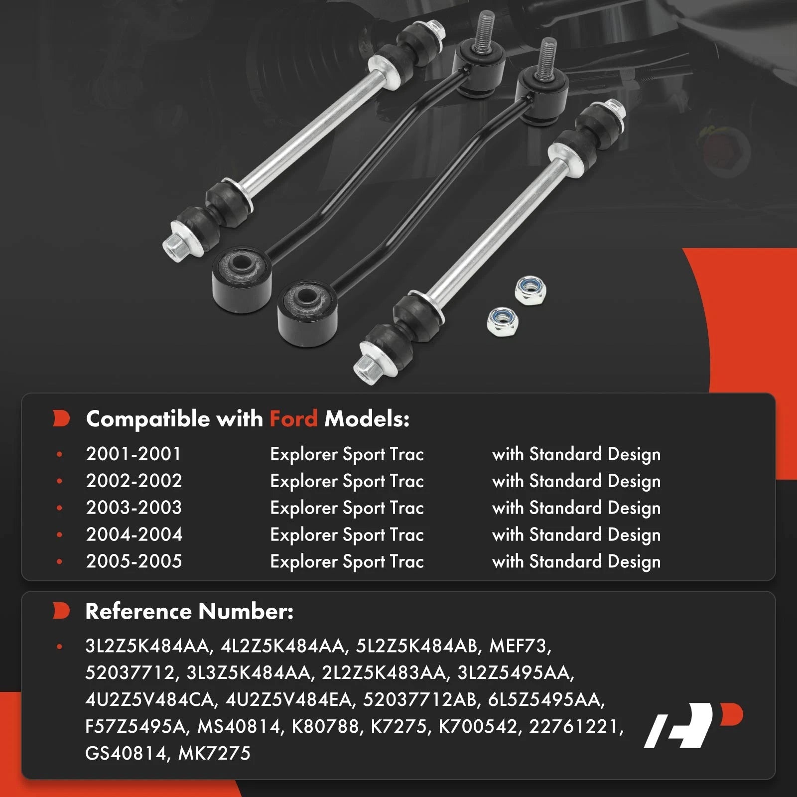 Set of 4 Sway Bar Link Kit for Ford Explorer Sport Trac (2001–2005)