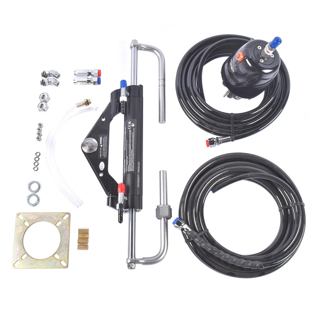 Hydraulic Outboard Steering System Kit for Single-Engine Boats (2x24FT Hose)