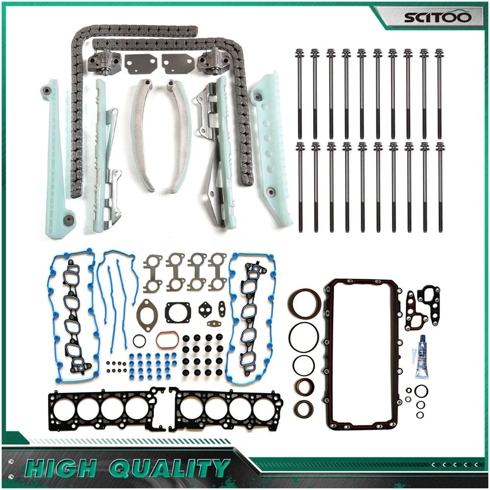 Full Gasket Set Timing Chain Kit Head Bolts for Ford Mustang 4.6L V8 (1999–2000)