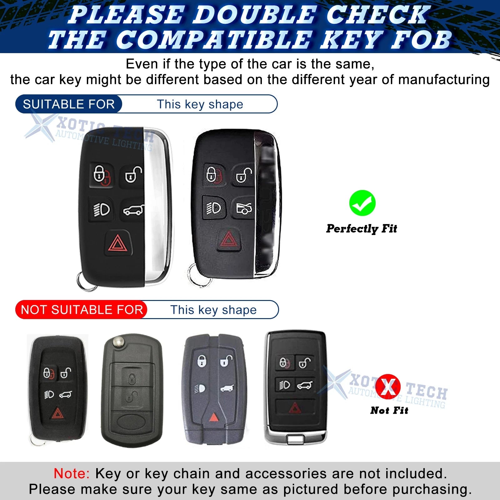 Soft TPU Remote Key Fob Skin Case for Range Rover Discovery (2015-2022)