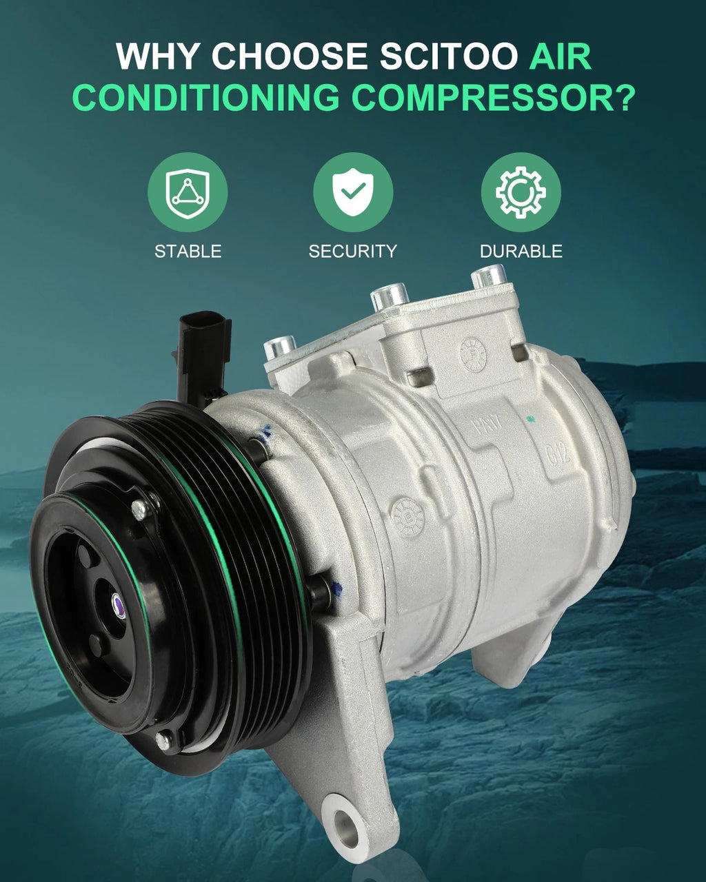 A/C Compressor for Dodge Caravan, Grand Voyager, Plymouth Voyager (1996–2003)