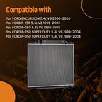 Aluminum Radiator Direct Fit for Ford Excursion 5.4L (2000–2005)