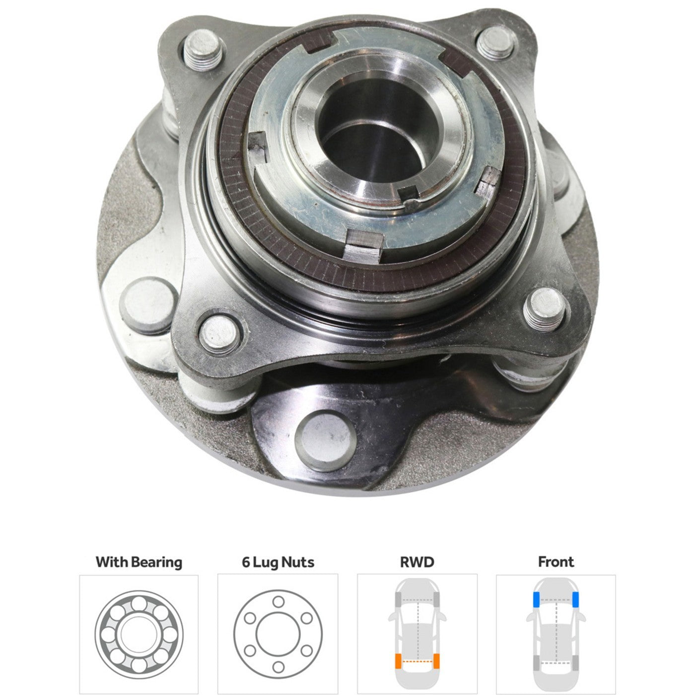 Set of 2 Wheel Hubs for Toyota Tacoma (2005–2023) Front Left & Right 6 Lug