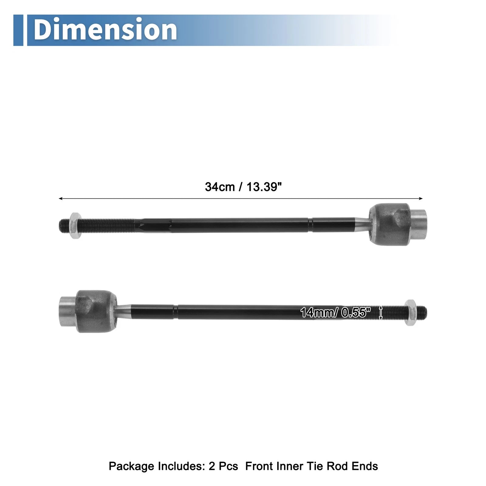 2 Pcs Front Inner Tie Rod End Links for Chevrolet Impala (2000–2013) No.EV195
