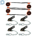 Set of 4 Car Tie Downs with Chain Anchors for Trailer SUV Truck