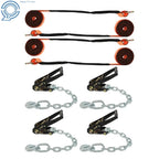 Set of 4 Car Tie Downs with Chain Anchors for Trailer SUV Truck