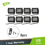 8PC LED Work Lights for 4WD Vehicles (12V/24V)