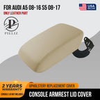 Leather Synthetic Center Console Armrest Cover for Audi A5 (2008–2017) Beige