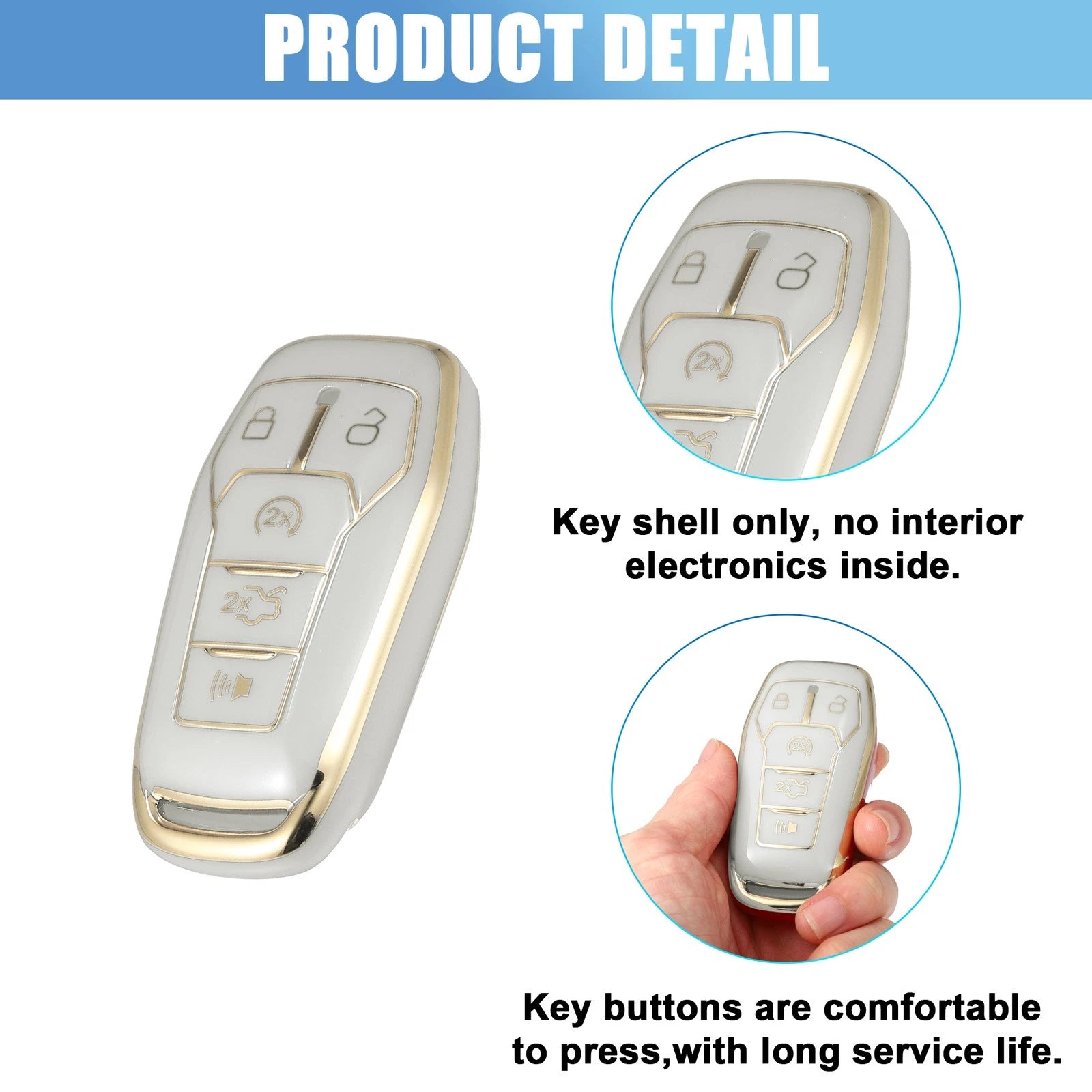 TPU Remote Key Fob Case Cover for Ford Fusion F150 (2013–2020)