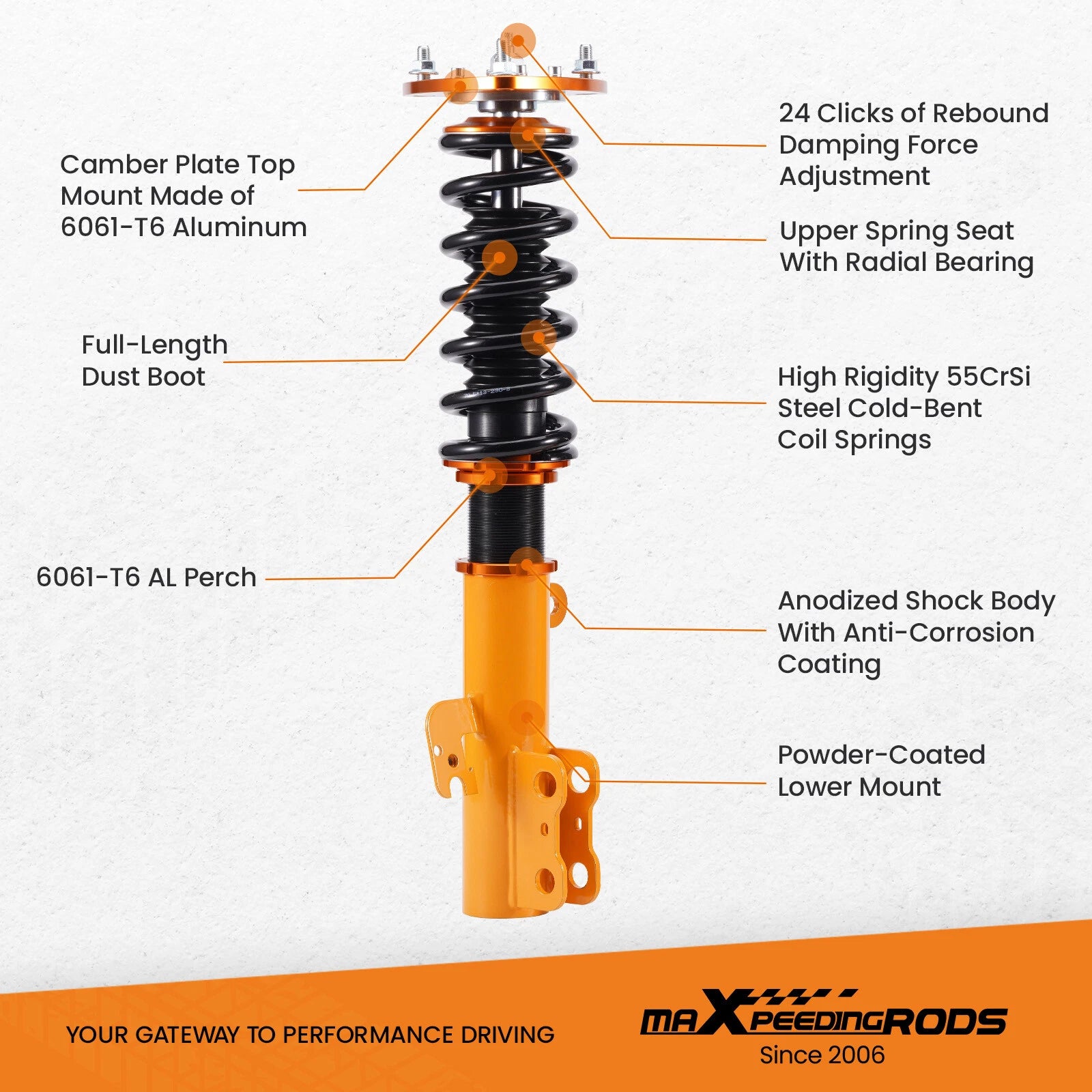 Coilover 24 Level Damper Suspension for Toyota Camry (2002–2006)