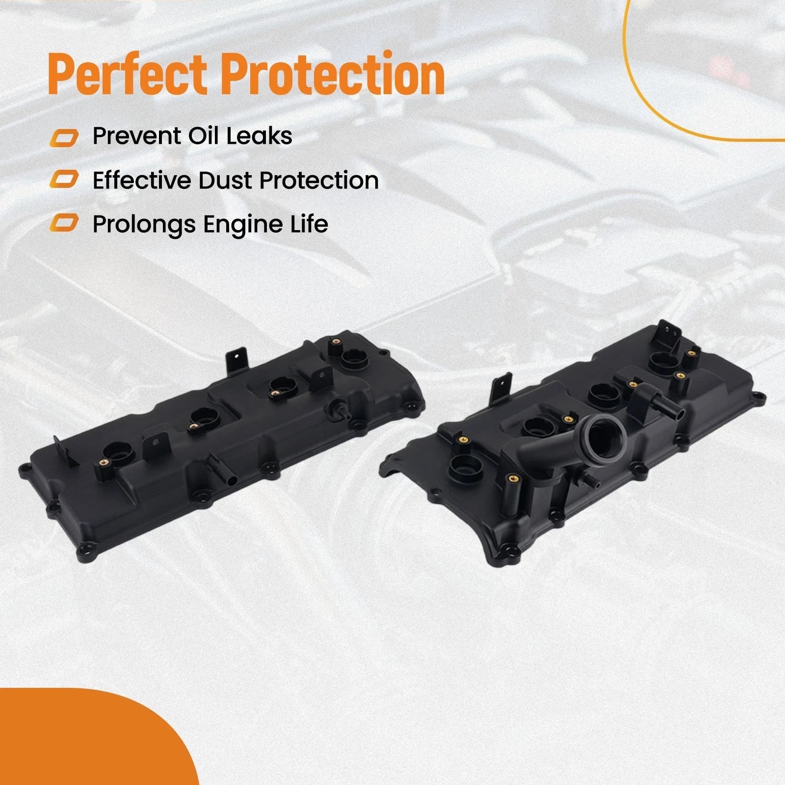 Black Engine Valve Cover for Nissan NV2500 5.6L V8 (2012–2017) 132647S010