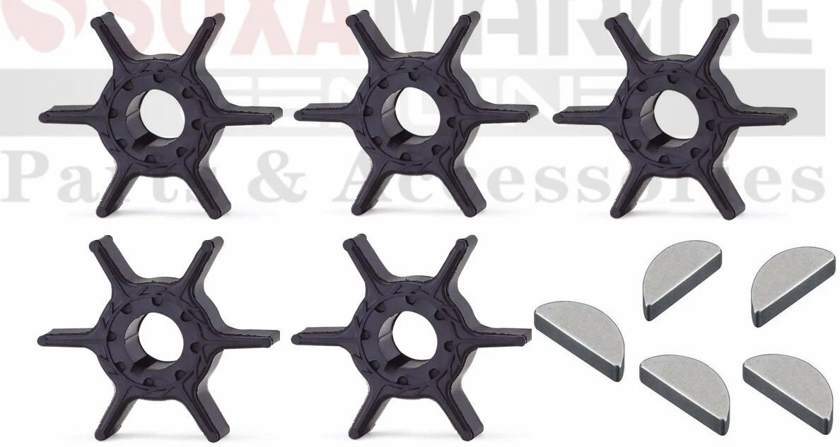 5pcs Water Pump Impeller with Key for Yamaha Outboard Motor (63V-44352-01)