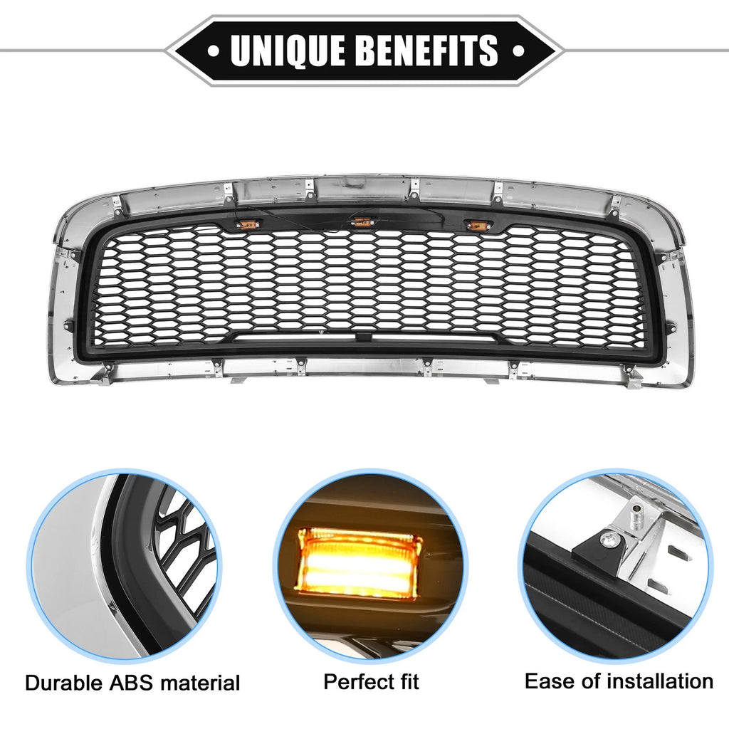 Front Grille Assembly with LED Lights for Dodge 