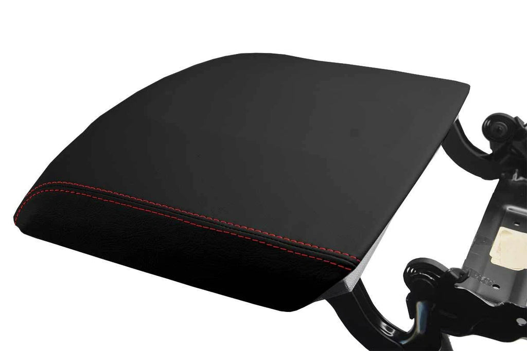 Leather Console Lid Armrest Cover for Chevrolet Tahoe (2016–2019) Red Stitch