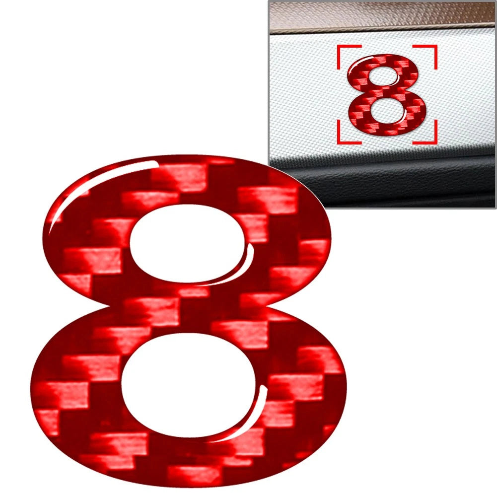 Carbon Red Door Wall Window Badge Emblem Decals Stickers #8 for