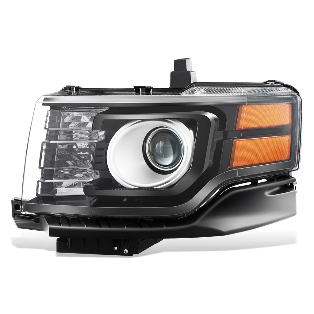Driver Left Projector Headlight for Ford Flex (2011–2012) - Black Housing, Amber Corner