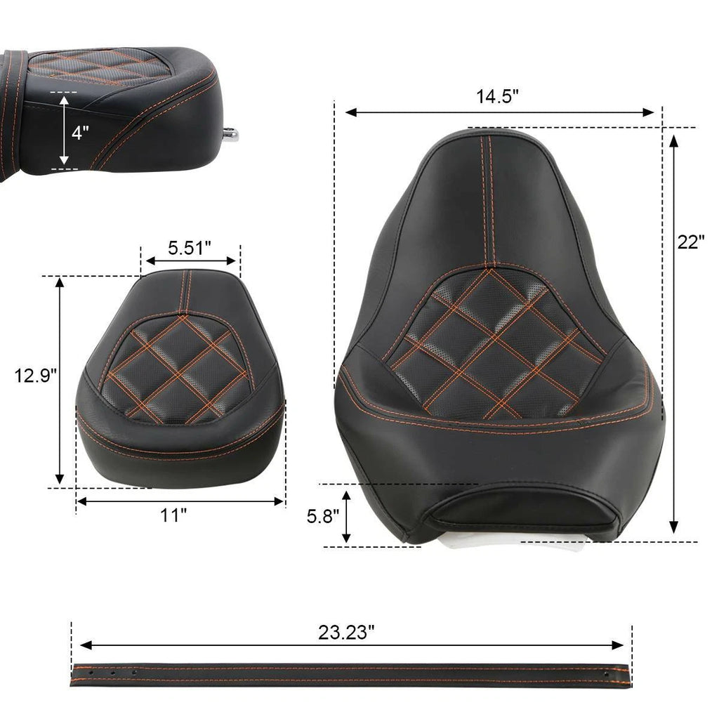 Driver Passenger Seat for Harley CVO Road King Street Glide FLHX (2009–2023)