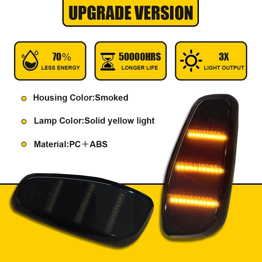2X Amber LED Side Marker Lights for Jeep Renegade (2015–2023)