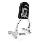 Chrome Flame Backrest Sissy Bar with Leather Pad for Honda Shadow Aero (2004–2009)