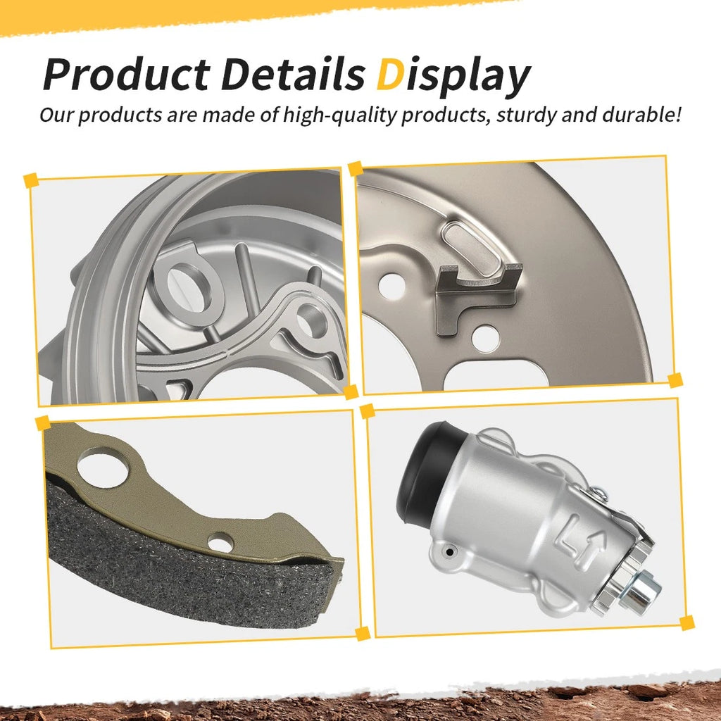 Front Brake Drum Hub Plate Shoes Kit for Honda Foreman Rubicon 500 (2001–2004)
