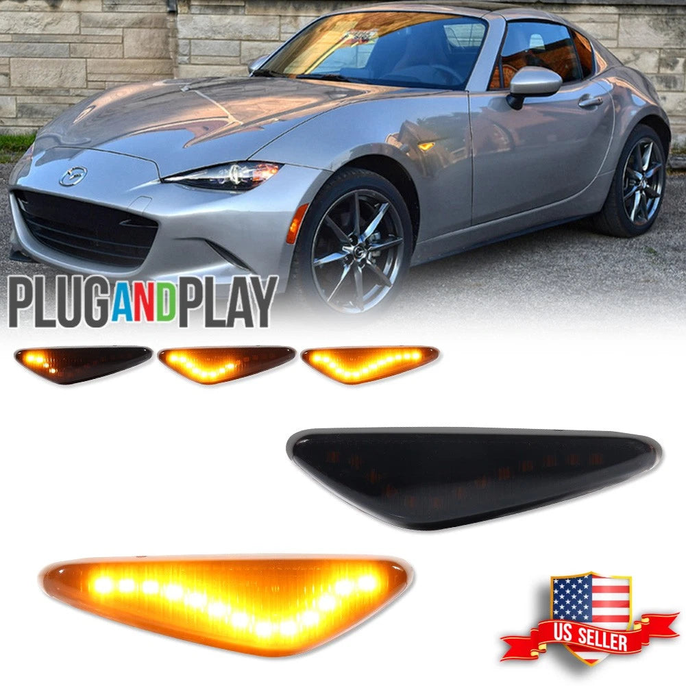Dynamic Amber LED Front Side Marker Lights for Mazda MX-5 (2016–2023)