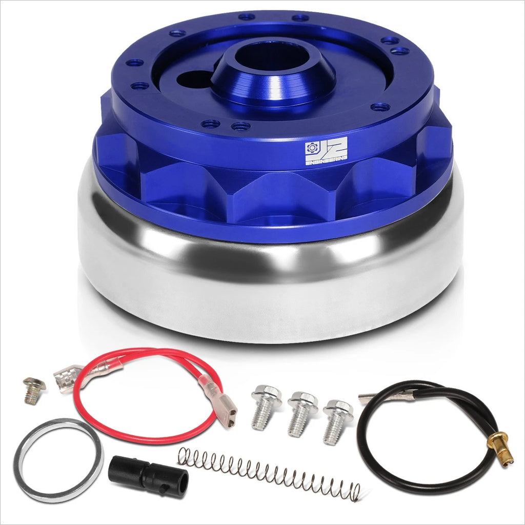 J2 Steering Wheel Short Hub Adapter for Ford Mustang/Fairlane (1965–1969) Blue