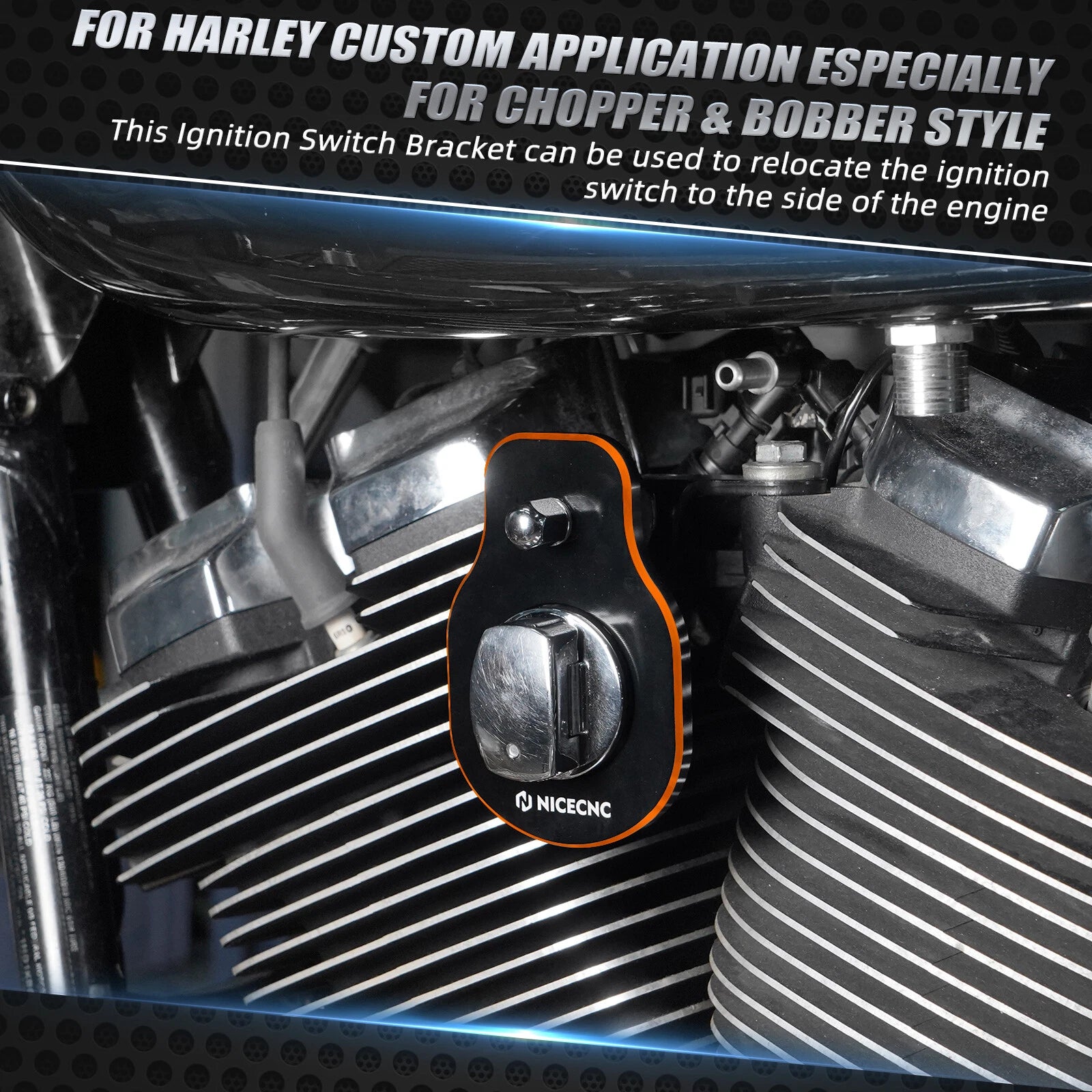 Anodized Ignition Switch Holder for Harley Street Glide FLHX FLHXS CVO FLHXSE (2014–2023)