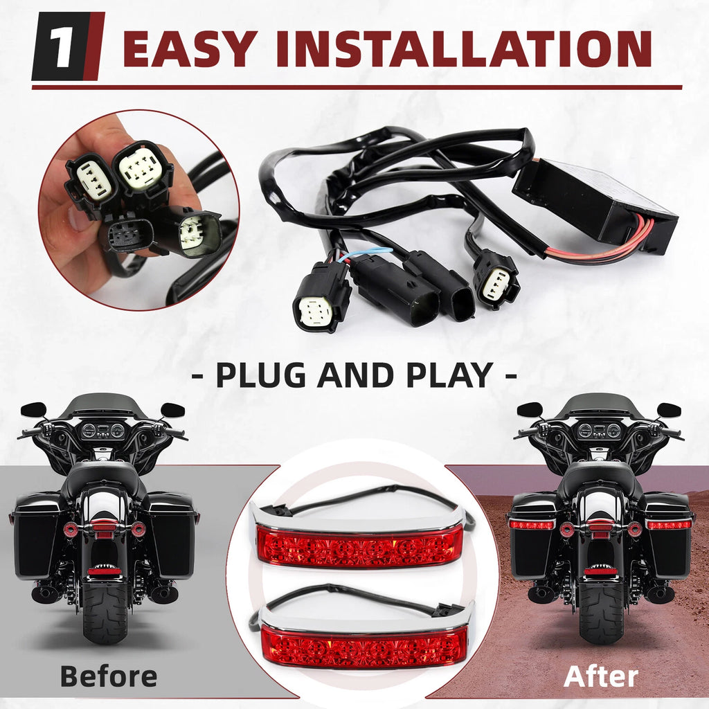 LED Saddlebag Run Brake Turn Light for Harley Road Electra Glide (2014–2024)