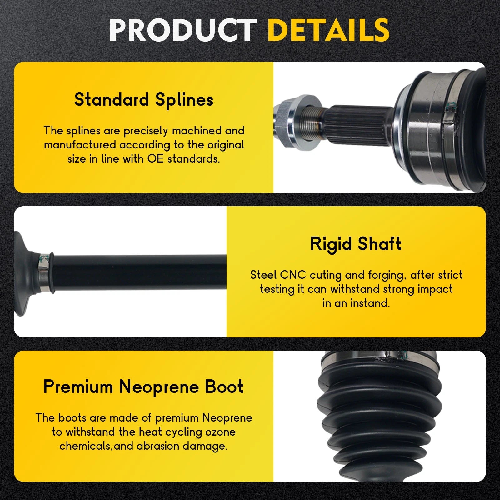 CV Axle Shaft Assembly for Honda Accord (2013–2014) Front Left