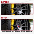 Black Union Jack Car Wheel Center Cap and Valve Caps for Mini Cooper (2002-2024)
