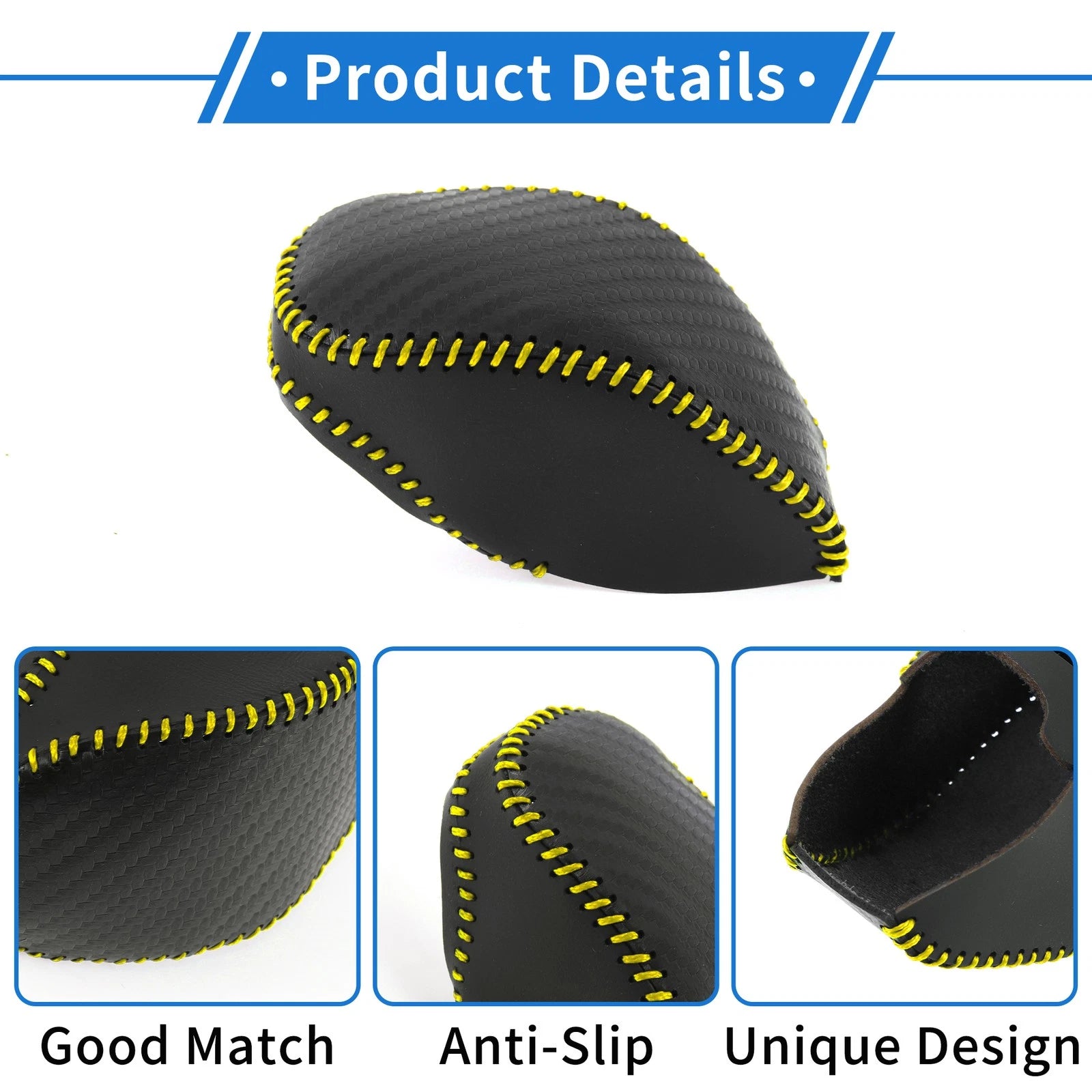 Gear Shift Knob Cover for Toyota RAV4 (2019–2024) Carbon Fiber Black