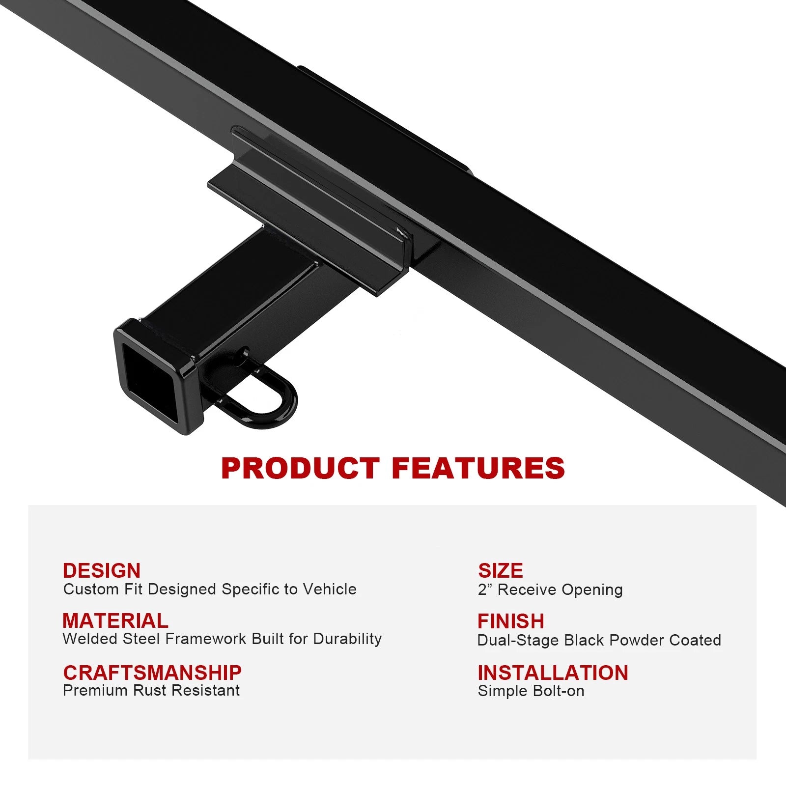 2 Inch Trailer Hitch Receiver for Isuzu Hombre (1996-2020)