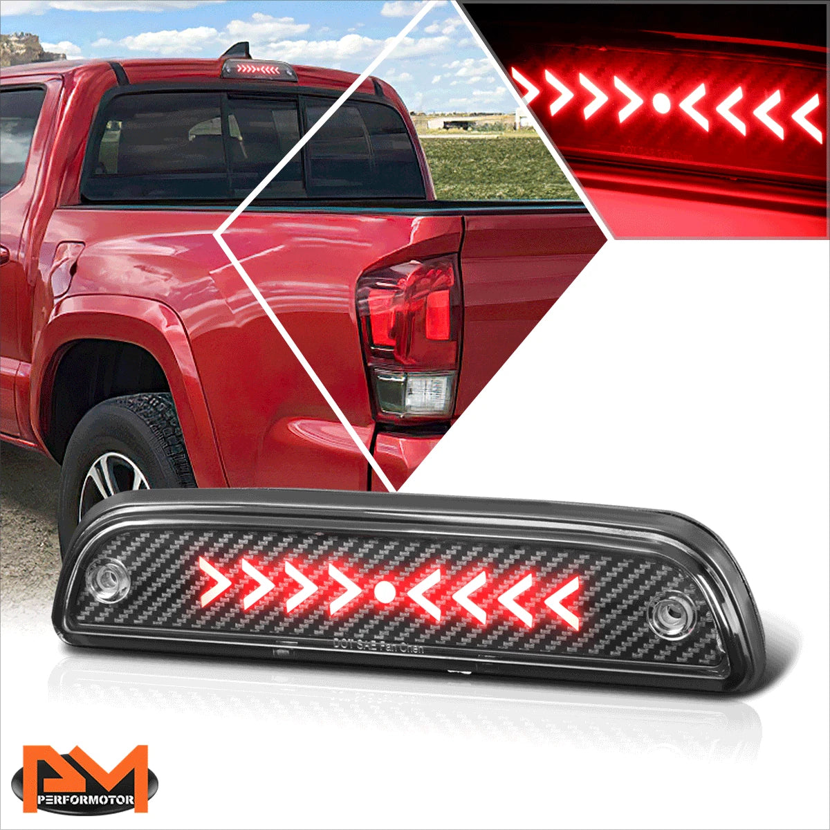 Pulse Flash Arrow LED Third Tail Brake Light for Toyota Tacoma (1995–2021)
