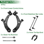 8 Pcs Front Lower Control Arms for Mazda 3 (2004–2009) No.K620040/K620041/K80235