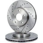 Front Brake Drilled & Slotted Rotors & Ceramic Pads for Ford Focus (2013–2016)