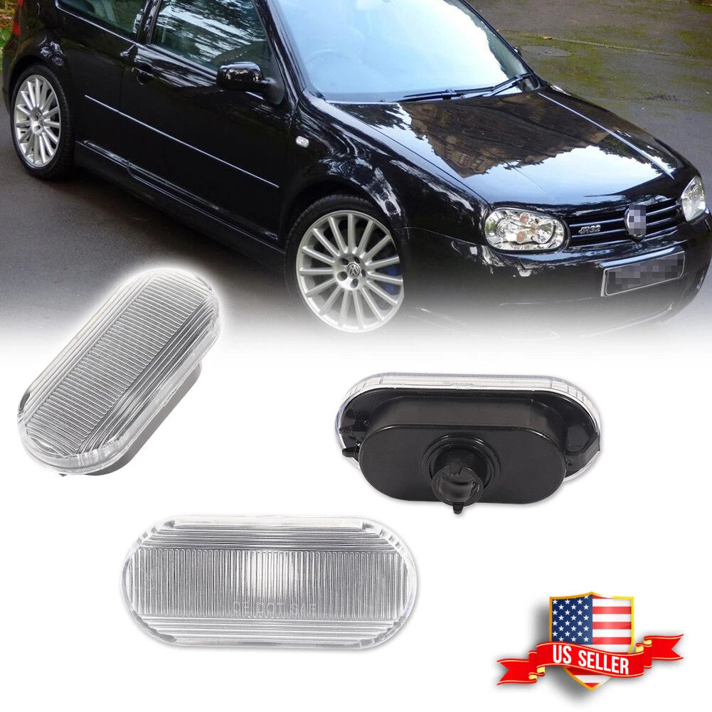 2X Clear Lens Front Side Marker Lights for VW Jetta GTI R32 Beetle (1999–2005)