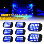 8PCS 36-LED Blue Underbody Light Kit for Universal Vehicles (EXV)