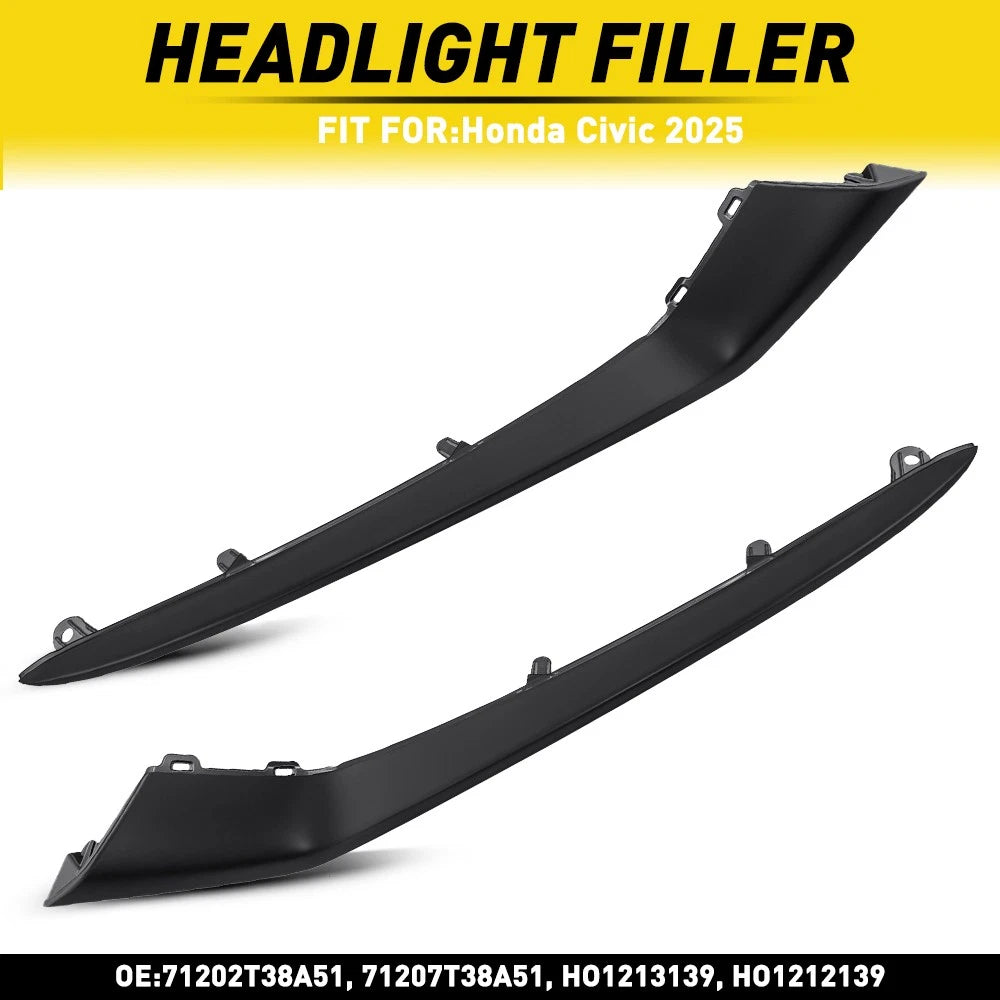 2X Front Bumper Side Trim Molding for Honda Civic (2025) OE 71202T38A51 71207T38A51
