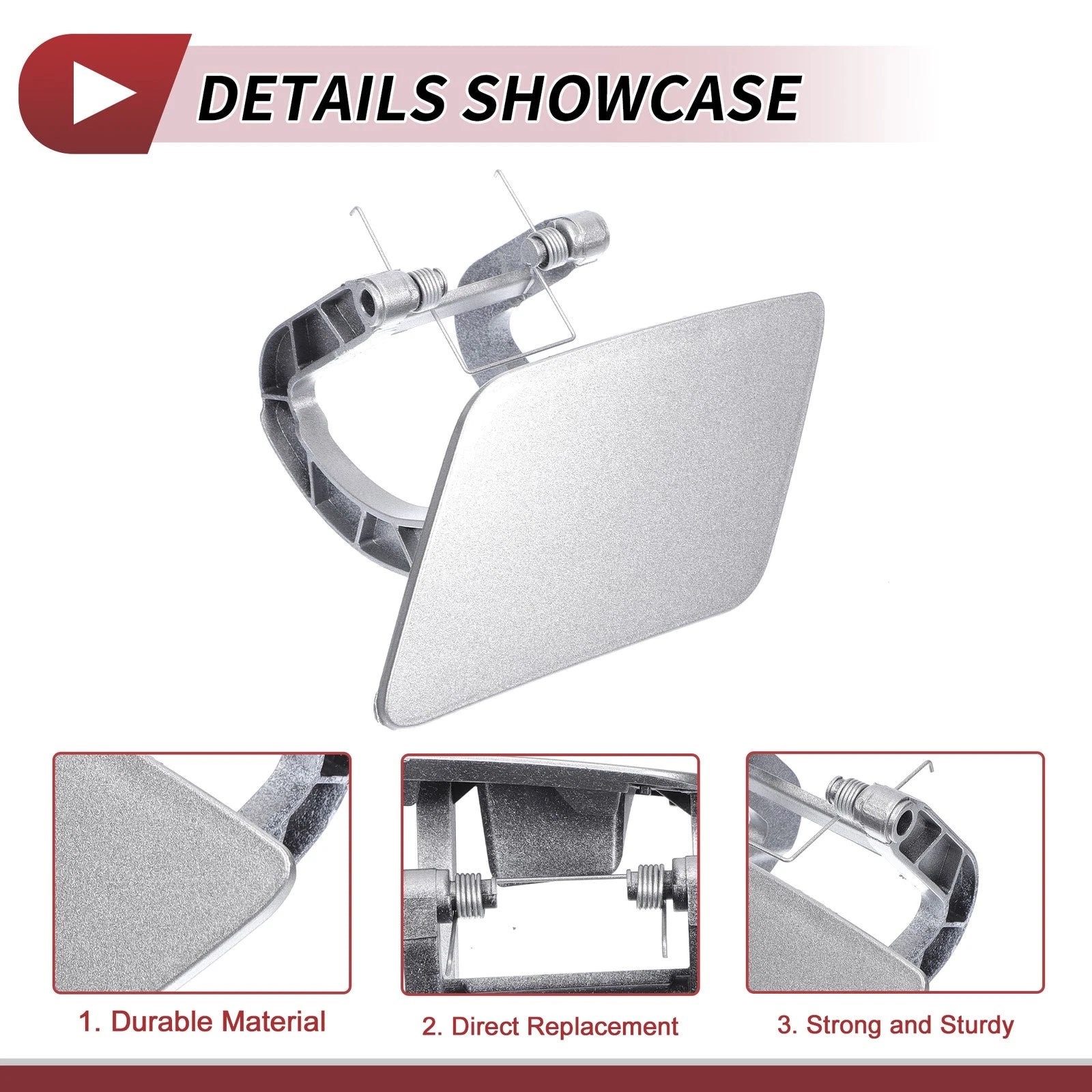 Front Left Washer Nozzle Cover Cap for Mercedes-Benz S350 (2012–2013) Silver Tone